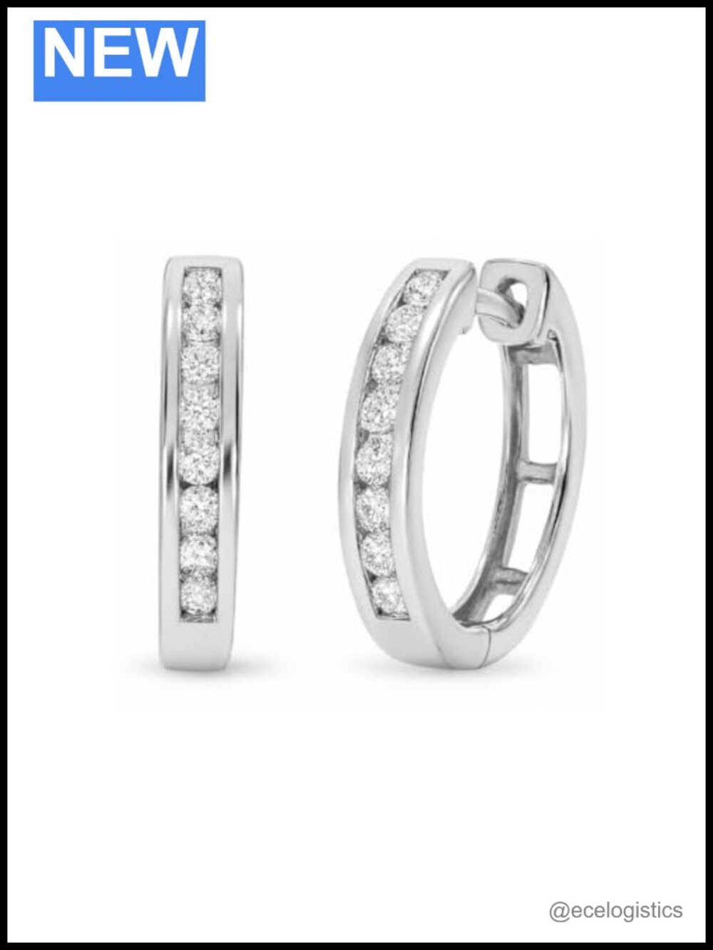 14K Gold Plated Silver Diamond Huggie Hoop Earrings 1/4-1 CTW Lab Grown